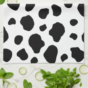 Cow Print, Cow Pattern, Cow Spots, Black And White Kitchen Towel