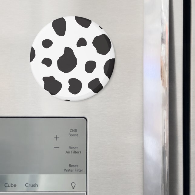 Cow Print, Cow Pattern, Cow Spots, Black And White Magnet (In Situ (Fridge))