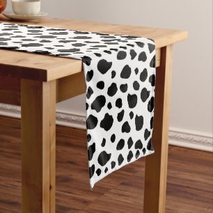 Cow Print, Cow Pattern, Cow Spots, Black And White Medium Table Runner