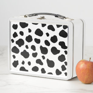 Cow Print, Cow Pattern, Cow Spots, Black And White Metal Lunch Box