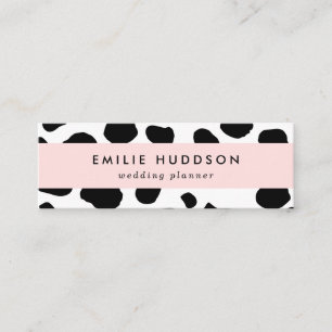 Cow Print, Cow Pattern, Cow Spots, Black And White Mini Business Card