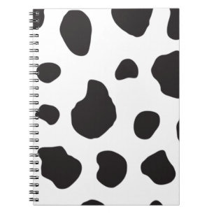 Cow Print, Cow Pattern, Cow Spots, Black And White Notebook