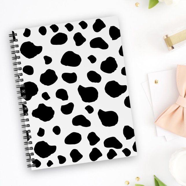 Cow Print, Cow Pattern, Cow Spots, Black And White Notebook (Creator Uploaded)
