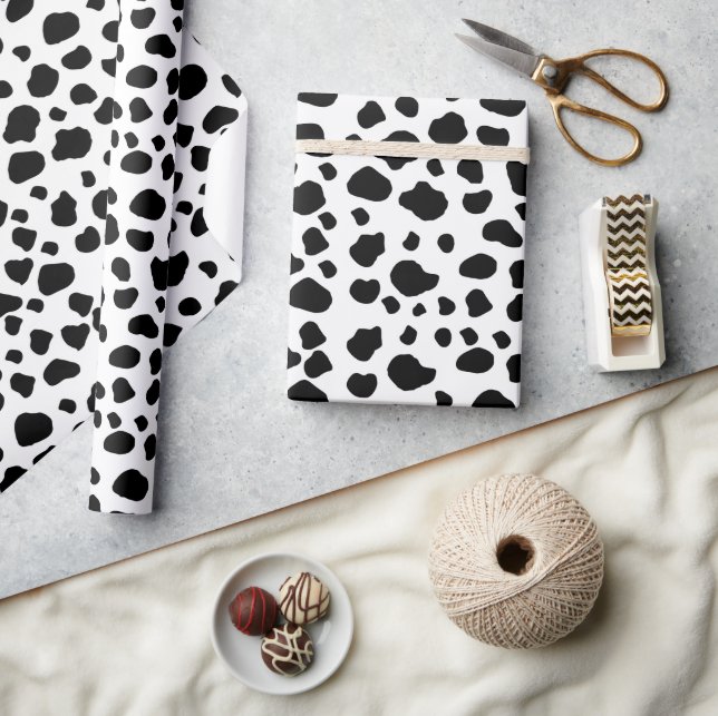 Cow Print, Cow Pattern, Cow Spots, Black And White Wrapping Paper (Crafts)