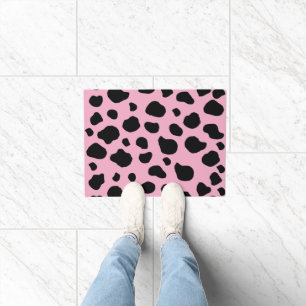 Cow Print, Cow Pattern, Cow Spots, Pink Cow Doormat