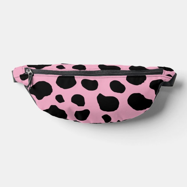 Cow Print, Cow Pattern, Cow Spots, Pink Cow Fanny Pack (Lay Down)