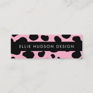 Cow Print, Cow Pattern, Cow Spots, Pink Cow Mini Business Card