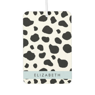 Cow Print, Cow Spots, Black And White, Your Name Air Freshener