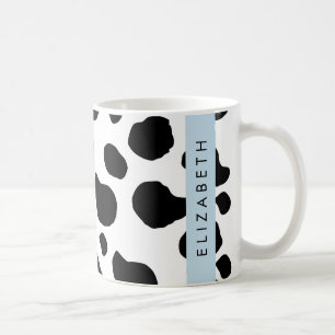 Cow Print, Cow Spots, Black And White, Your Name Coffee Mug