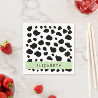 Cow Print, Cow Spots, Black And White, Your Name