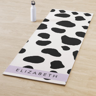 Cow Print, Cow Spots, Black And White, Your Name Yoga Mat