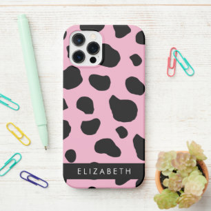 Cow Print, Cow Spots, Pink Cow, Your Name iPhone 12 Pro Case