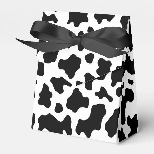 Cow Print Cowgirl Country Farm Animal Party Favor Box (Front Side)