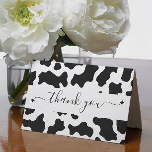 Cow Print Cowgirl Party Wedding Event Thank You Card