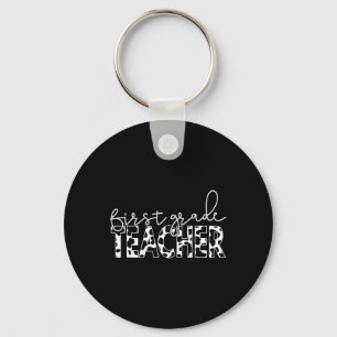 Cow Print for Elementary School First Grade Teache Keychain