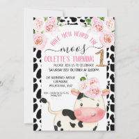 Cow Print Have You Heard The Moos 1st Birthday