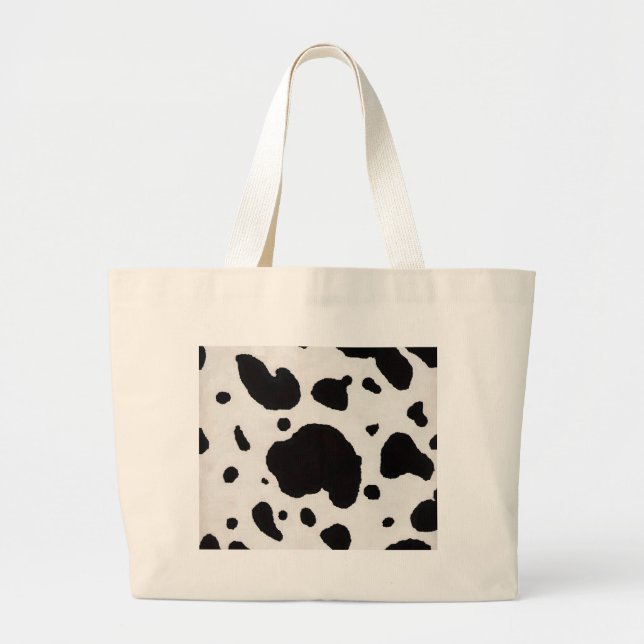 Cow Print Large Tote Bag (Front)