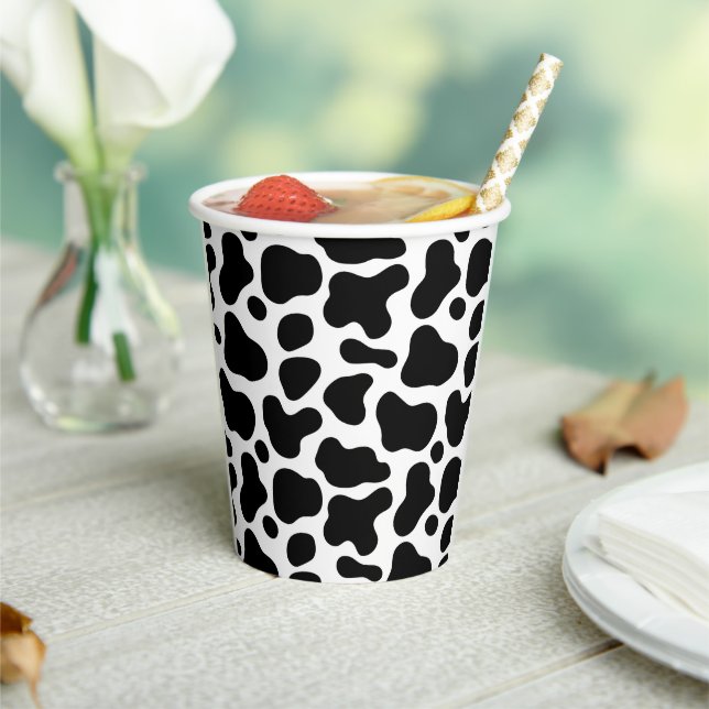 Cow print paper cup design (Insitu)