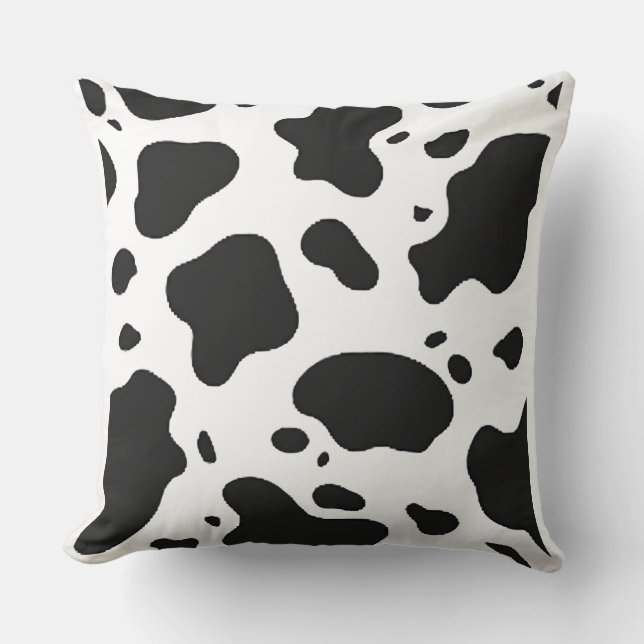 Cow Print Pattern Aesthetic Design for Farmcore Fa Throw Pillow (Front)
