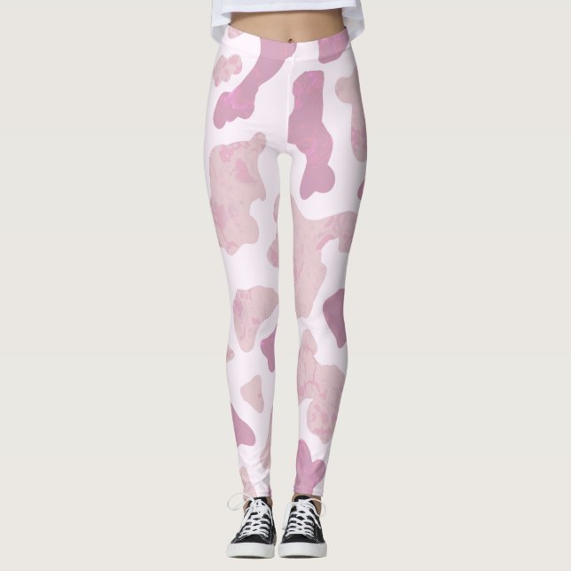 Cow Print Pattern Leggings (Front)