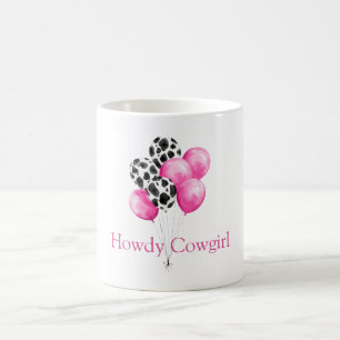 Cow Print & Pretty Pink Balloons Coffee Mug