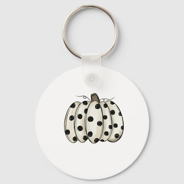 Cow Print Pumpkin Thanksgiving Fall Cattle  Keychain (Front)