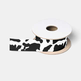 Cow Print Ribbon - Cowgirl Bow Ribbon Satin Ribbon