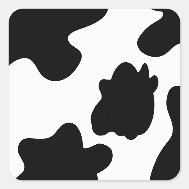 Cow Print Square Sticker (Front)