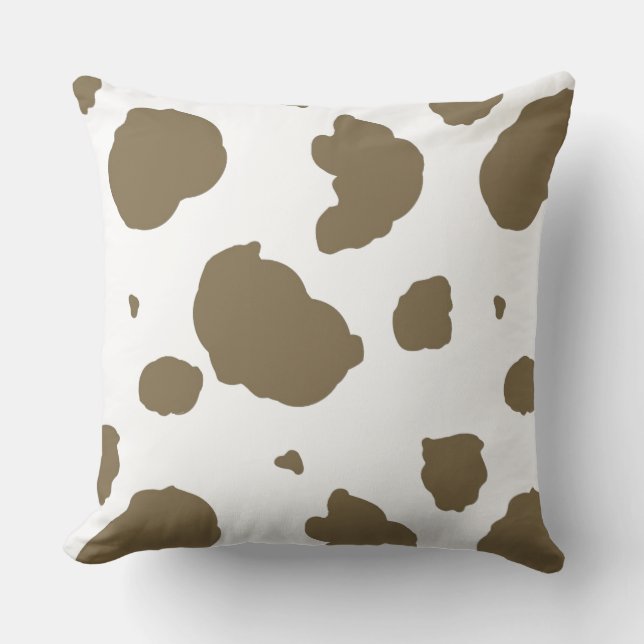 Cow Print Throw Pillow (Front)
