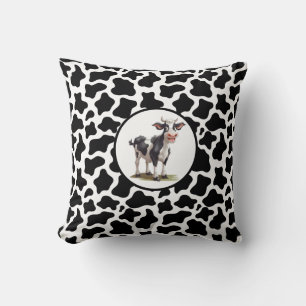 Cow Print Throw Pillow