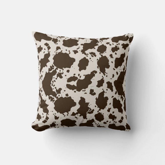 Cow Print Throw Pillow (Front)