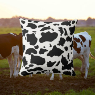 Cow Print Throw Pillow