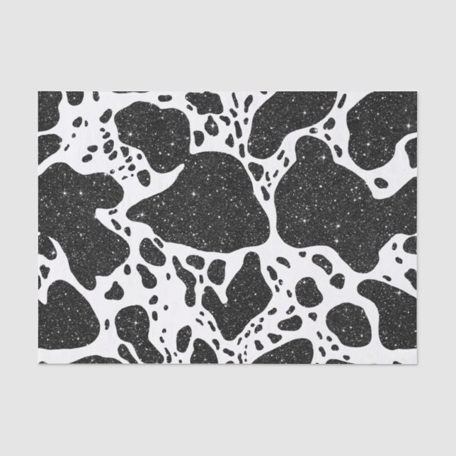 Cow Print With Glitter Tissue Paper (Front)