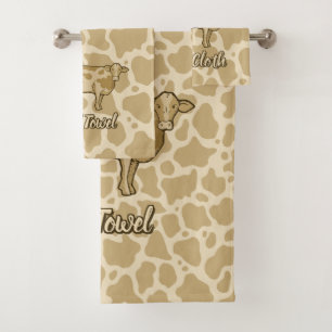 Cow Profile Bath Towel Set