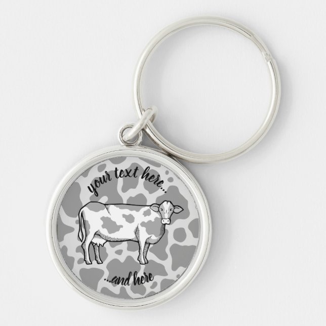 Cow Profile Keychain (Front)