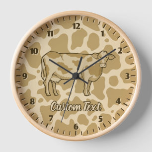 Cow Profile Large Clock
