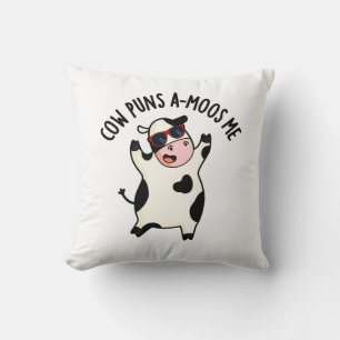 Cow Puns Amoos Me Funny Cow Pun  Throw Pillow