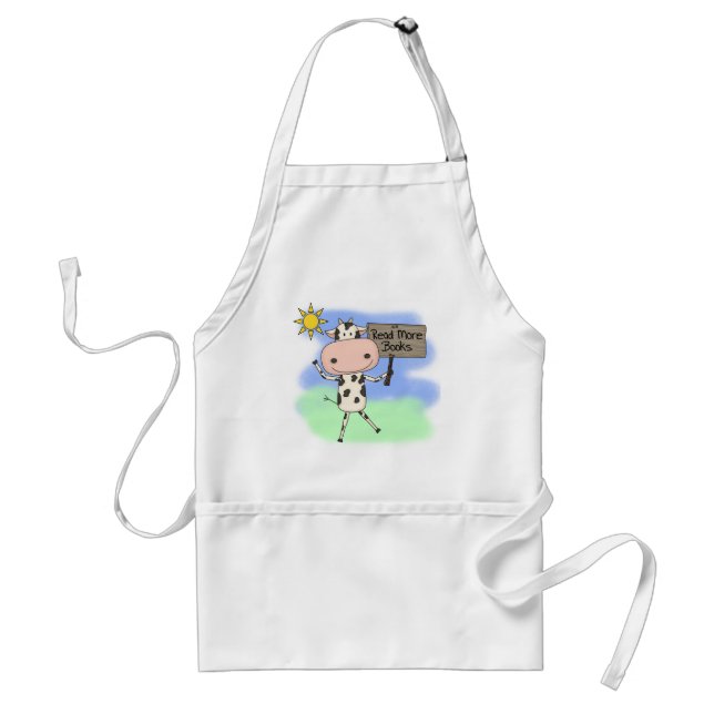 Cow Read More Books Standard Apron (Front)