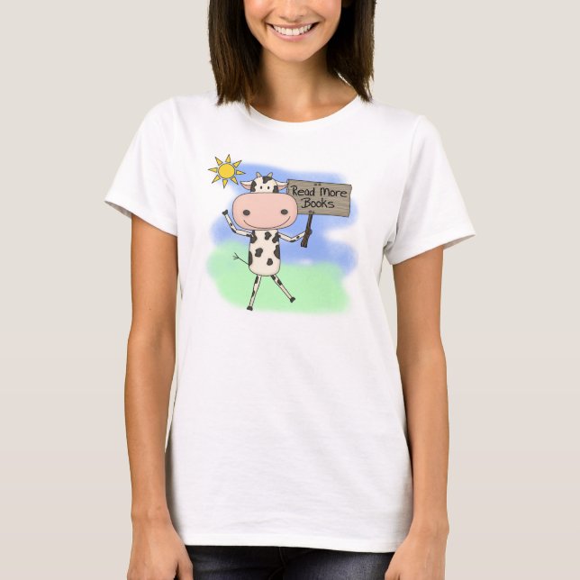 Cow Read More Books T-Shirt (Front)