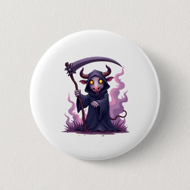 Cow Reaper 2 Inch Round Button (Front)