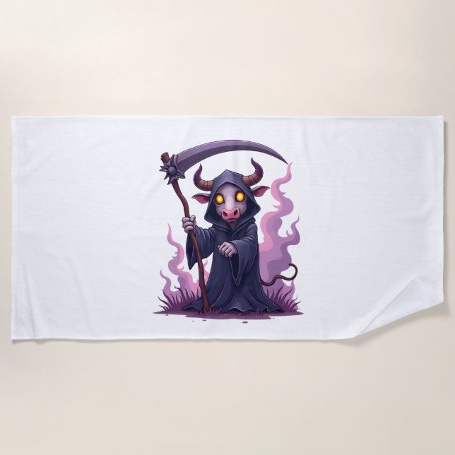 Cow Reaper Beach Towel (Front)
