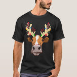 Cow Reindeer Christmas Tree Cow Santa Lights Xmas T-Shirt<br><div class="desc">Cow Reindeer Christmas Tree Cow Santa Lights Xmas</div>