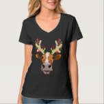 Cow Reindeer Christmas Tree Cow Santa Lights Xmas T-Shirt<br><div class="desc">Cow Reindeer Christmas Tree Cow Santa Lights Xmas</div>