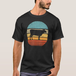 Cow Retro Vintage 60s 70s Sunset Farm Animal Dairy T-Shirt