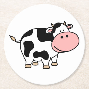 Cow Round Paper Coaster