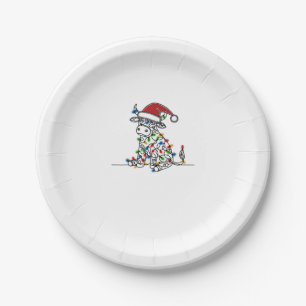 Cow Santa Christmas Lights  Paper Plate