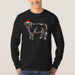 Cow Santa Hat Christmas Fairy Light Xmas T-Shirt<br><div class="desc">Cow Santa Hat Christmas Fairy Light Xmas</div>