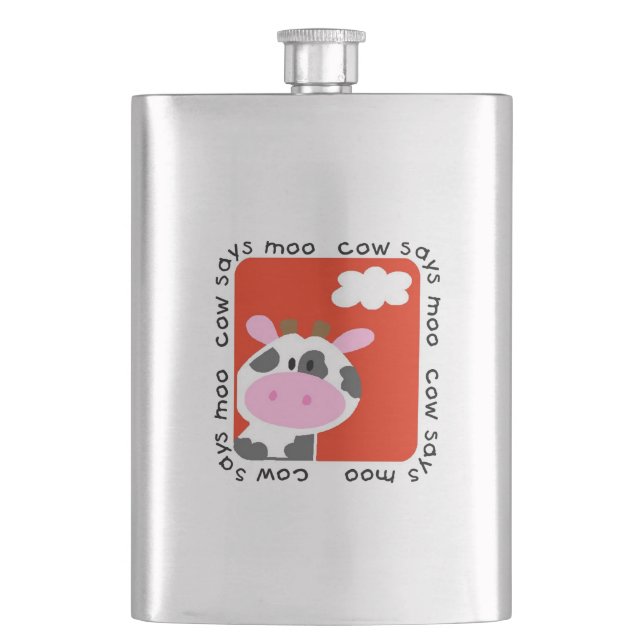Cow Says Moo Hip Flask (Front)