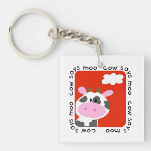 Cow Says Moo Keychain