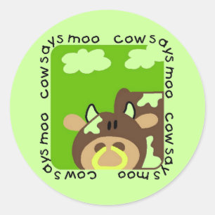 Cow Says Moo Tshirts and Gifts Classic Round Sticker